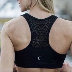 ZYIA Black Sports Bra Netted Racerback Size S